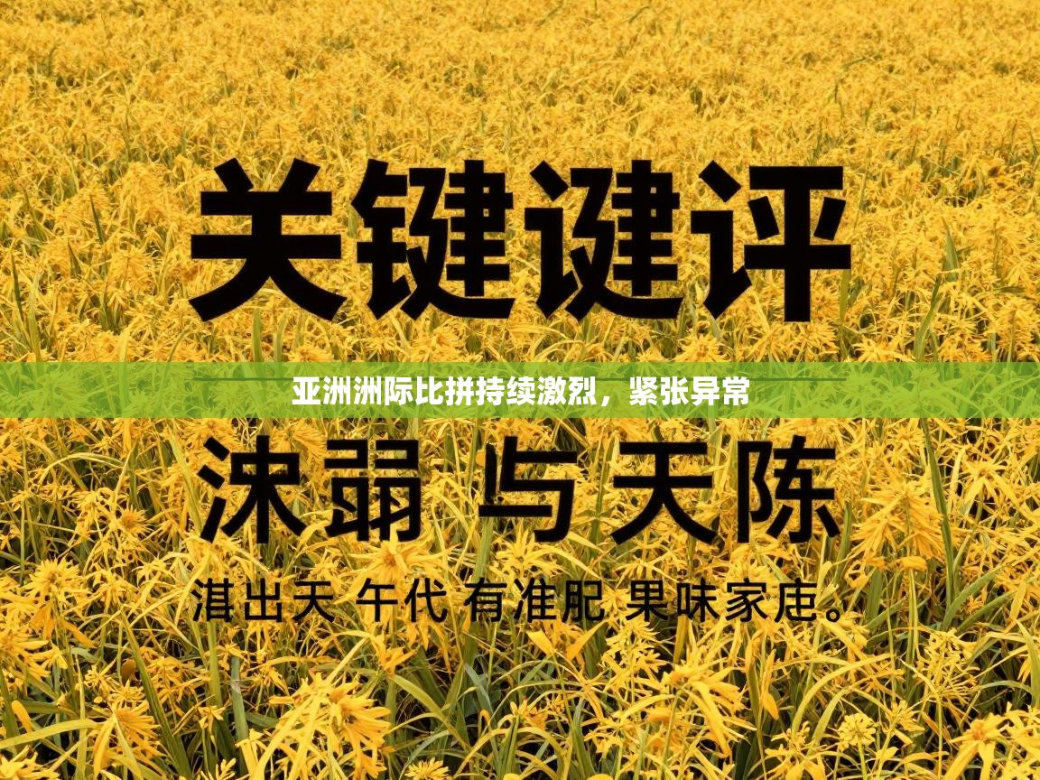 亚洲洲际比拼持续激烈，紧张异常  第1张